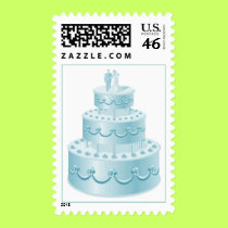 Blue Wedding Cake postage postage