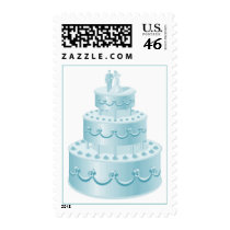 Blue Wedding Cake postage postage by wedding_tshirts Blue Wedding Cake postage postage