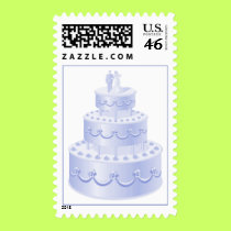 Blue Wedding Cake postage postage