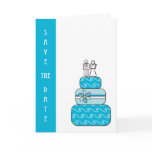 Blue Wedding Cake Save The Date Cards