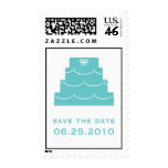 Blue wedding cake save the date wedding postage