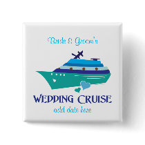 Blue Wedding Cruise Favors Pins