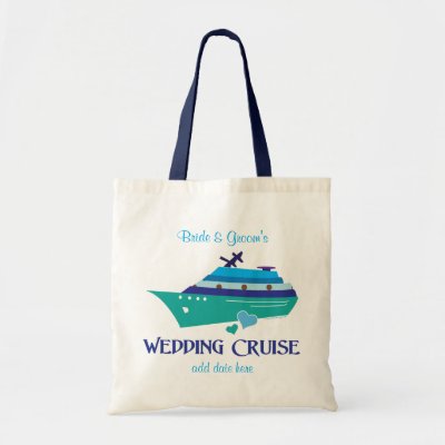 Blue Wedding Cruise tote Bags