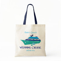Blue Wedding Cruise tote Bags