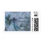 Blue Wedding Flowers Invitation Postage Stamps