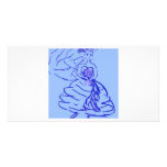 Blue Wedding Gown Bride Customized Photo Card
