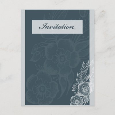 Blue wedding invitation post cards