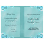 Blue Wedding Program Ceremony and Wedding Party Flyers