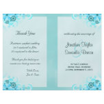 Blue Wedding Program Ceremony and Wedding Party flyers