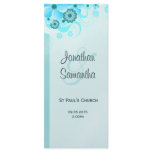 Blue Wedding Program Ceremony and Wedding Party rack cards