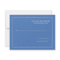Blue Wedding Response Card with Pearl Border invitation