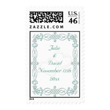 Blue Wedding Save The Date Stamps
