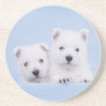 Blue westies drink coaster Blue westies drink coaster