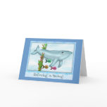 Blue Whale & Fish Friends Greeting Card cards