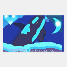Blue Whale go blue for ocean sticker
