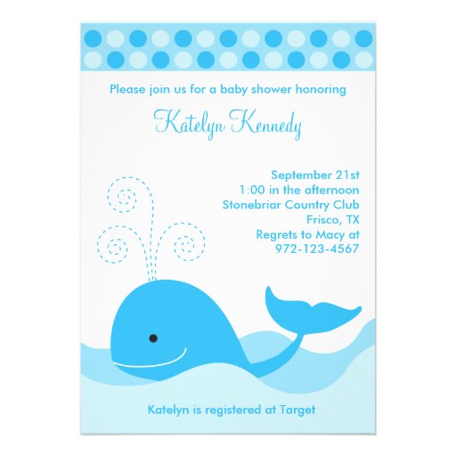 Blue Whale Invitations