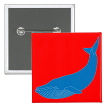 Blue Whale Marine Mammals Wildlife Oceans Pinback Buttons