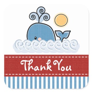 Blue Whale Thank You Stickers