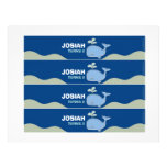 Blue Whale Water Bottle Labels Personalized Letterhead