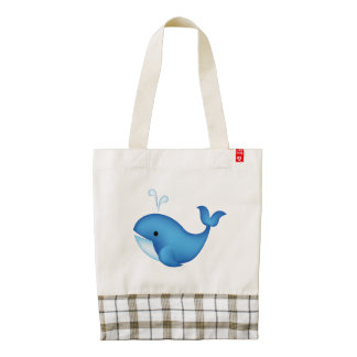 Blue whale zazzle HEART tote bag
