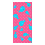 Blue whales pink polka dots custom rack cards