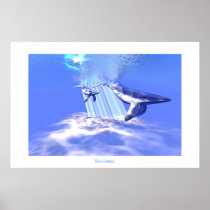 animal, background, beautiful, blue, brave, challenge, clear, mammal, concept, conceptual, escape, exploration, flee, flying, free, freedom, glass, isolated, liquid, lonely, motion, move, splash, splashing, spring, swim, tropical, underwater, water, whale, ocean, sea, creature, humpback, sperm, cow, calf, oceans, Poster with custom graphic design