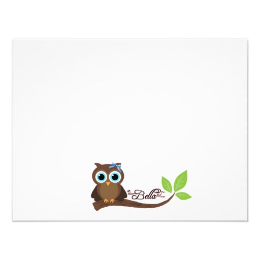 Blue Whimsical Owl Baby Shower Invite