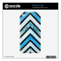 Blue white and black textured chevron pattern skins
