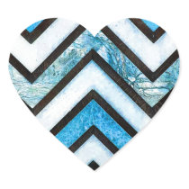 Blue white and black textured chevron pattern stickers