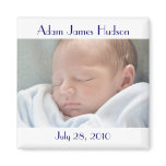 Blue & White Baby Birth Magnets