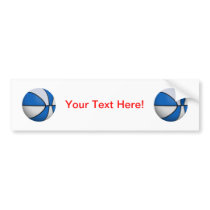 Blue & White Basketball: Bumper Sticker