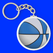 Blue & White Basketball: Key Chains