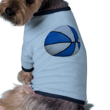 Blue & White Basketball: Pet Tee Shirt