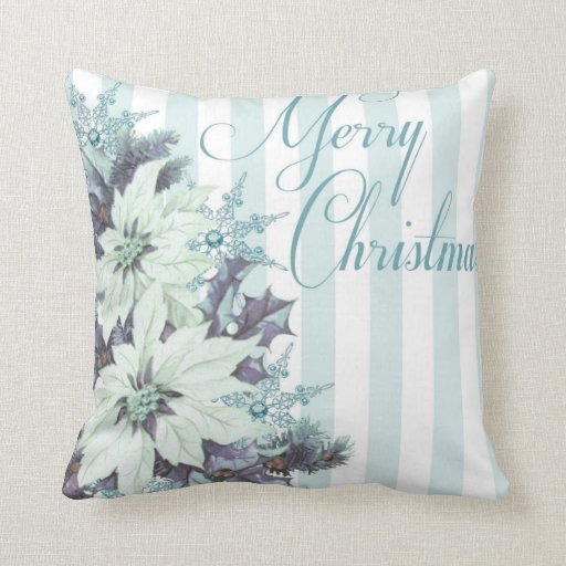 Blue & White Christmas Throw Pillow Zazzle