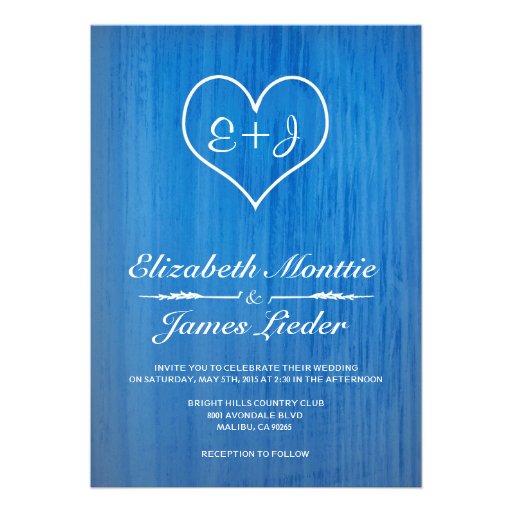 Blue & White Country Wedding Invitations