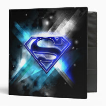 Blue-White Crystal Superman Logo Binder