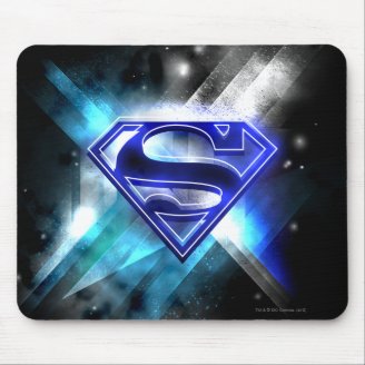 Blue-White Crystal Superman Logo Mousepad