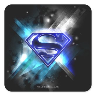 Blue-White Crystal Superman Logo Stickers