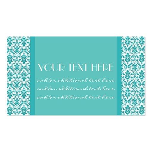 Blue&White Damask Business Card Templates (front side)
