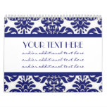 Blue &amp; White Damask Wall Calendars
