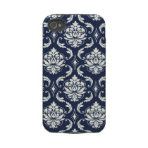 Blue White Damask iPhone 4 Case-mate Cases