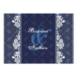 Blue & White Damask Wedding Invitation invitations