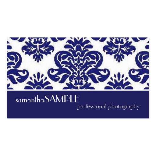 Blue & White Delight Business Card (front side)