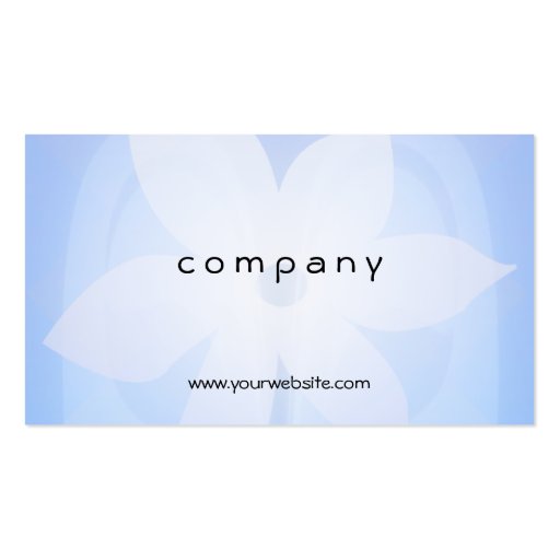 Blue White Floral Glow Business Card (back side)