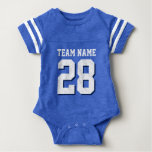 Blue White Football Jersey Sports Baby Romper