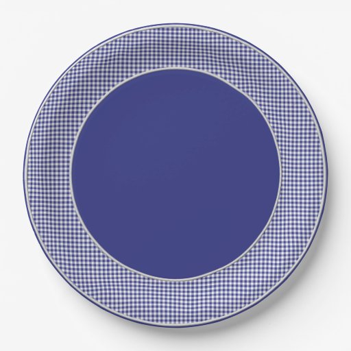BlueWhite GinghamPAPER PARTY PLATES2 Paper Plate Zazzle