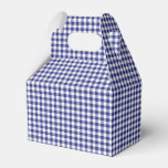 Blue-White Ginham-PARTY FAVOR BOX, gable Favor Box
