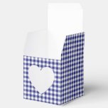 Blue-White Ginham-PARTY FAVOR BOX, sq heart Favor Box