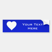 Blue & White Heart Bumper Stickers