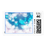 BLUE WHITE HEARTS LAYERS BOKEH DIGITAL WALLPAPER POSTAGE